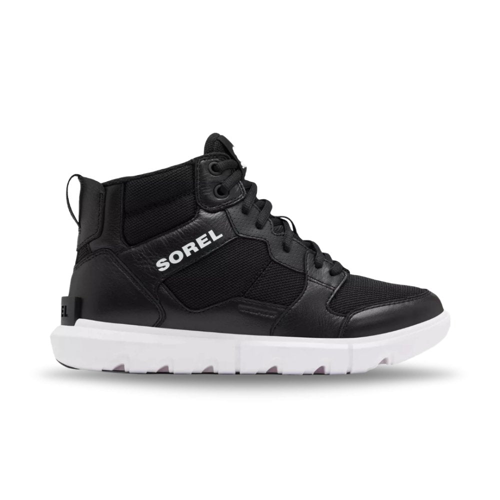 Sorel Women's Explorer II Sneaker Mid Waterproof - Black/White