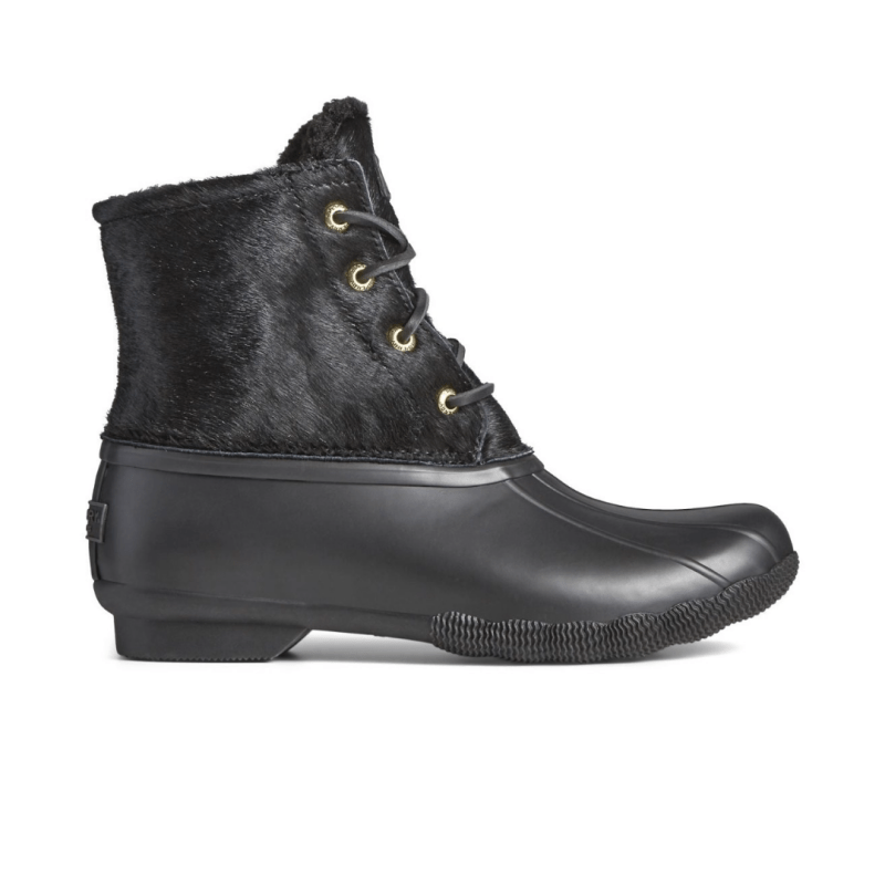 Sperry Women's Saltwater Pony Hair Duck Boot Black – Seliga Shoes