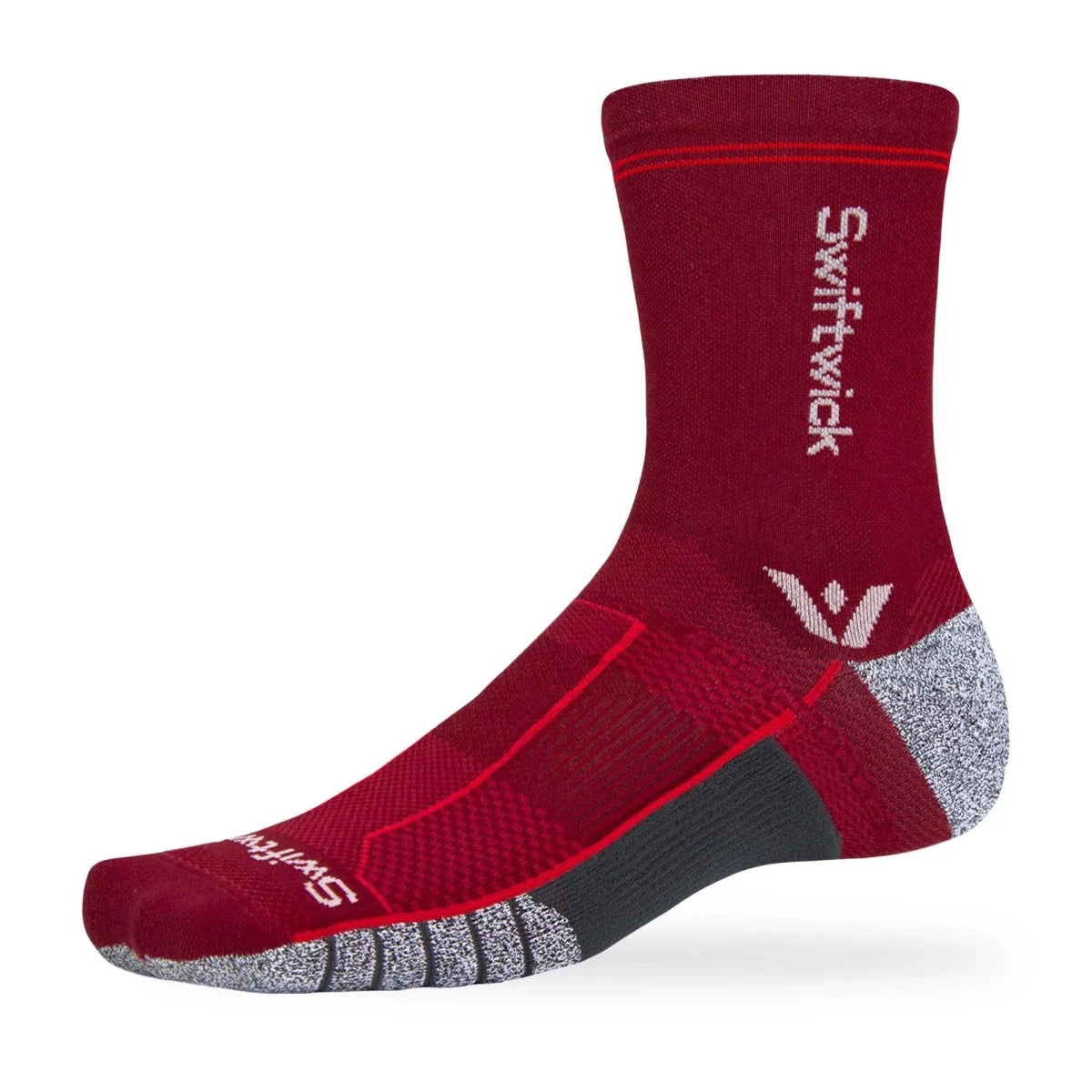 Swiftwick Flite XT Mid-Crew Socks - Crimson Red