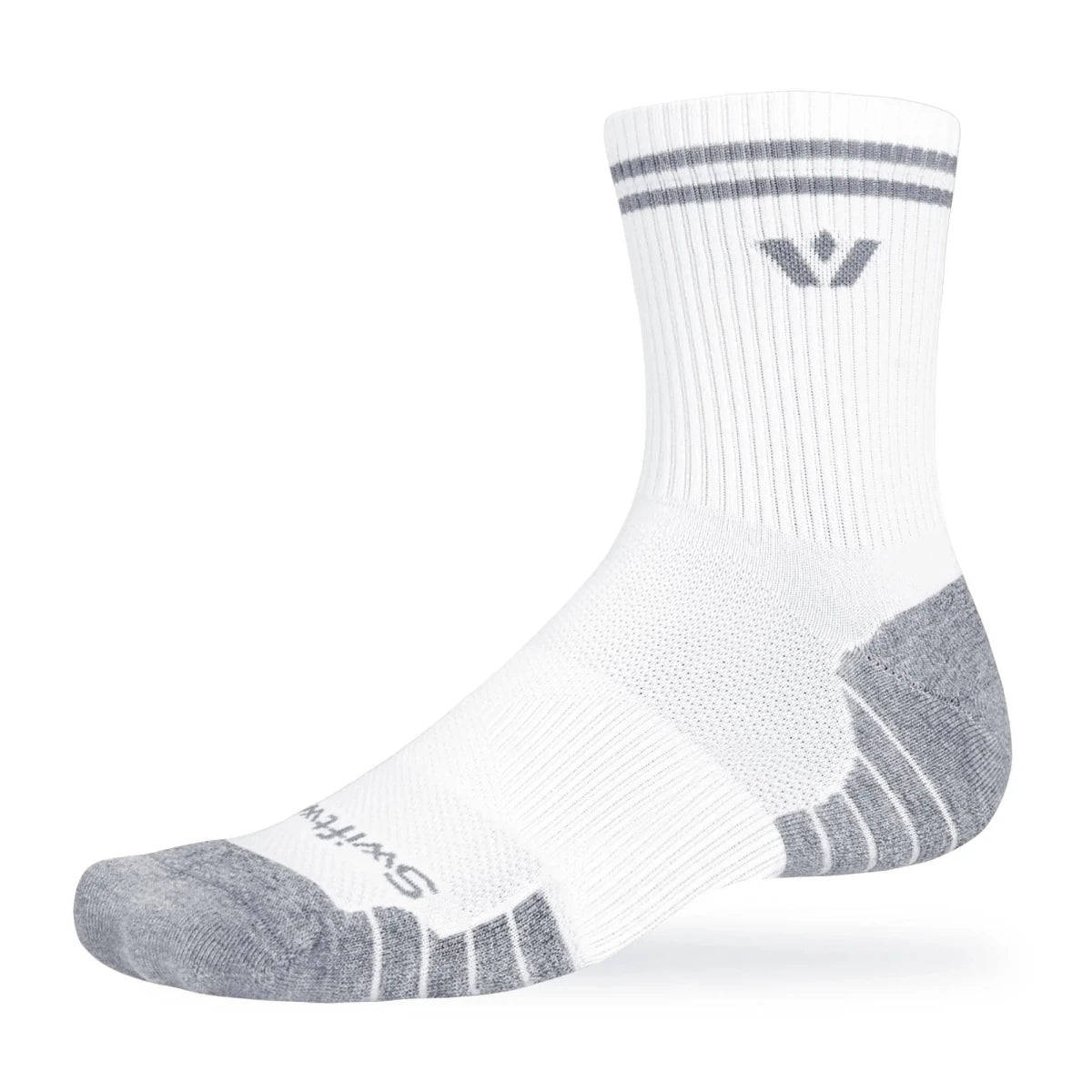 Swiftwick Maxus Mid-Crew Socks - White Stride