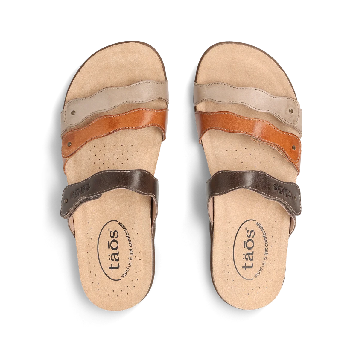 Taos Women's Scribble Slide Sandal - Brown Multi