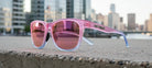 Tifosi Swank Sunglasses - Cotton Candy Swirl Frame - Brown Tint with Pink Mirror