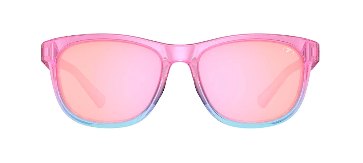 Tifosi Swank Sunglasses - Cotton Candy Swirl Frame - Brown Tint with Pink Mirror