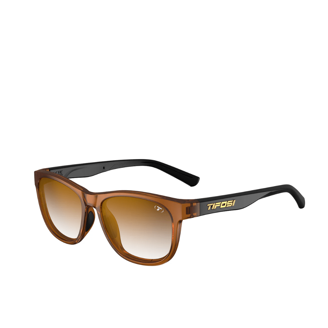 Tifosi Swank Sunglasses - Crystal Brown/Onyx Frame - Brown Gradient Tint