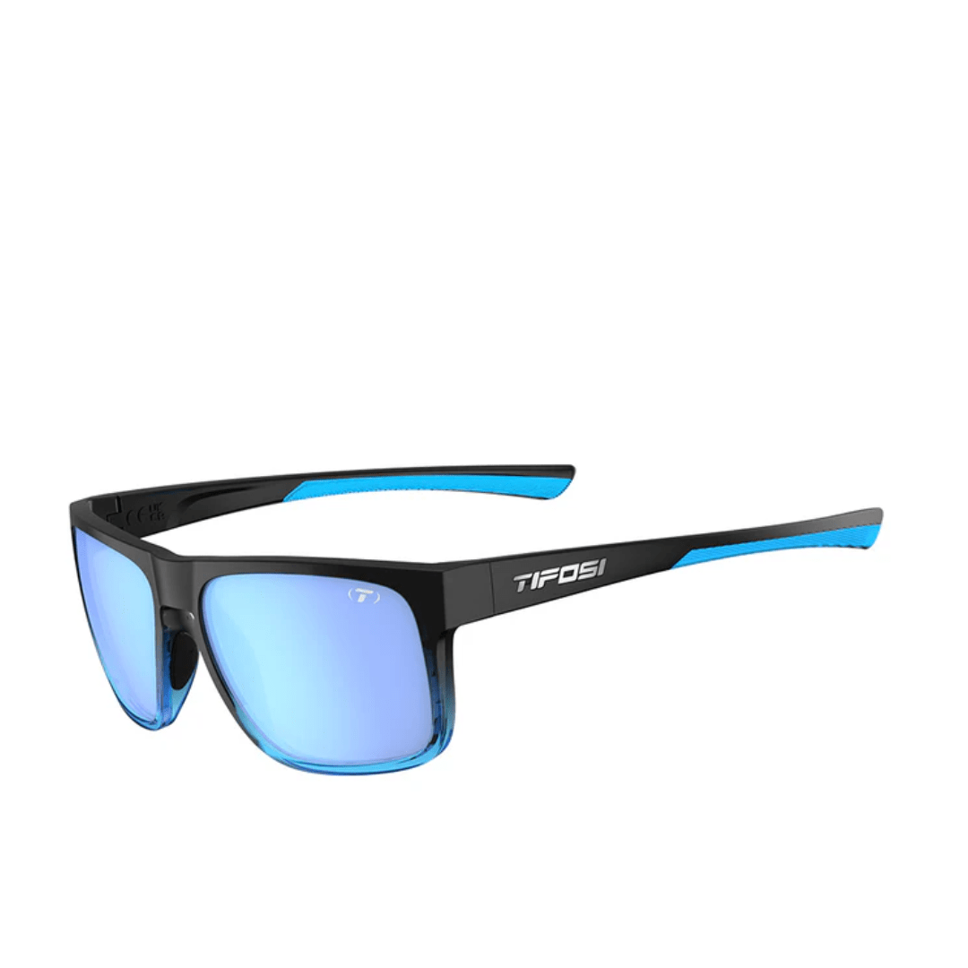 Tifosi Swick Sunglasses - Onyx/Blue Fade Frame - Smoke Tint with Sky Blue Mirror