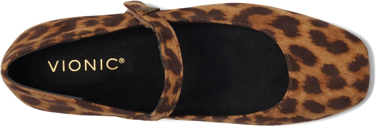 Vionic Women's Alameda Mary Jane Flat - Tan Leopard