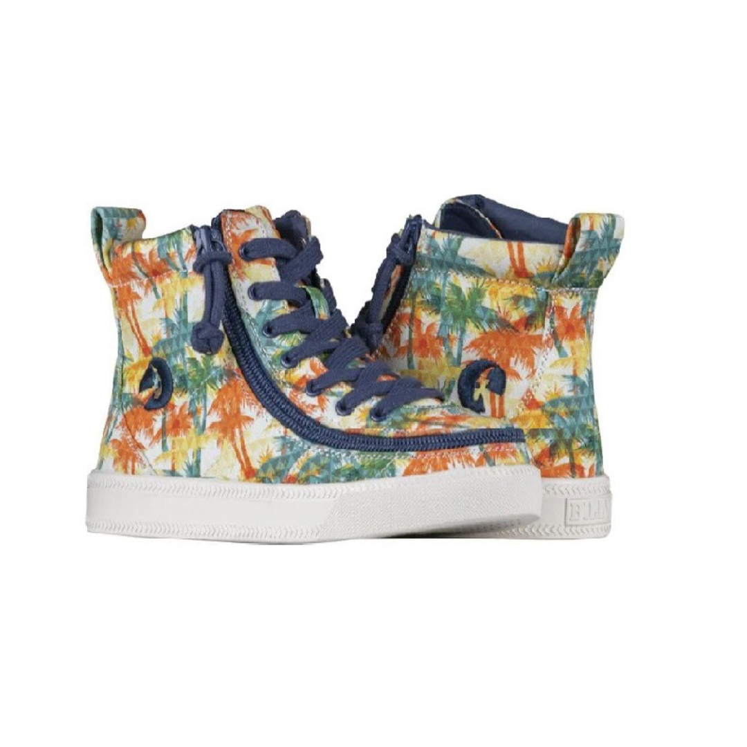 Billy Toddler Classic Lace High Tops - Natural Palms