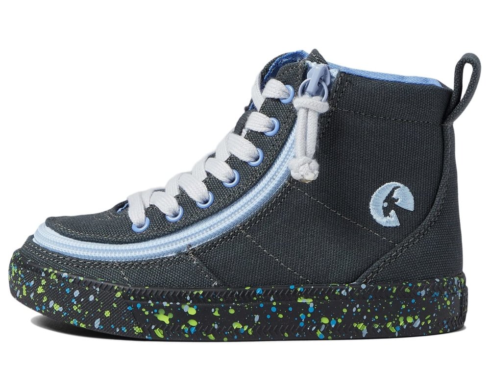 Billy Kids Classic Lace High Tops - Charcoal/Blue Speckle