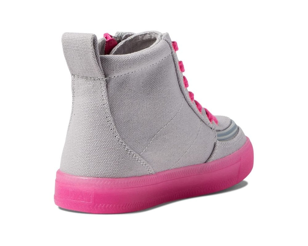 GREY/PINK BILLY outlets CLASSIC LACE HIGH TOPS/ZIPPER/AFO SHOES