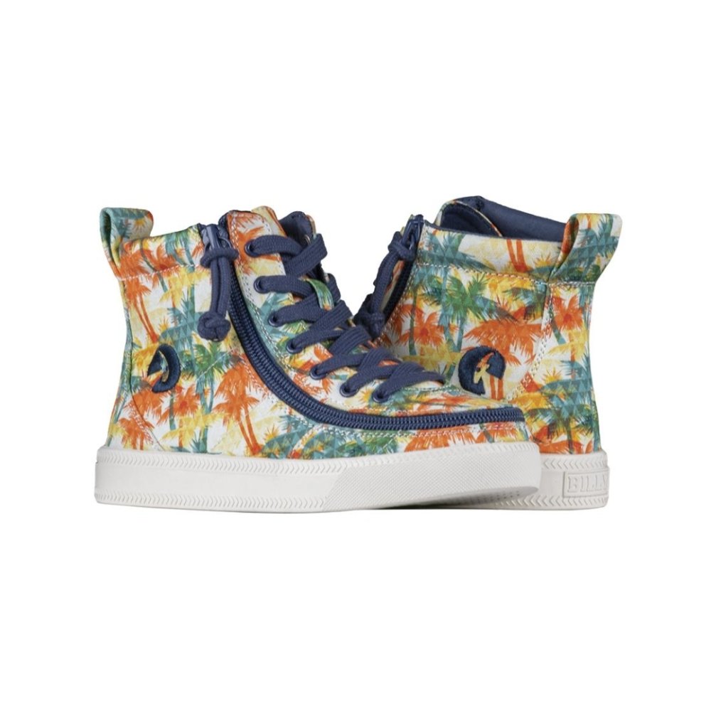 Billy Kids Classic Lace High Tops - Natural Palms