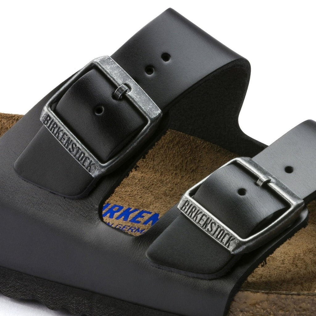 Birkenstock Arizona Soft Footbed Sandals - Black Amalfi Leather