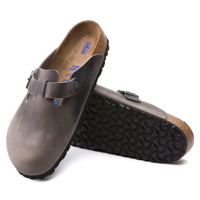 Birkenstock Unisex Boston Soft Footbed Clog - Iron Oiled Leather