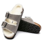Birkenstock Women's Arizona Shearling Sandals - Stone Suede