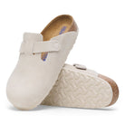 Birkenstock Women's Boston Soft Footbed Clog - Antique White Suede