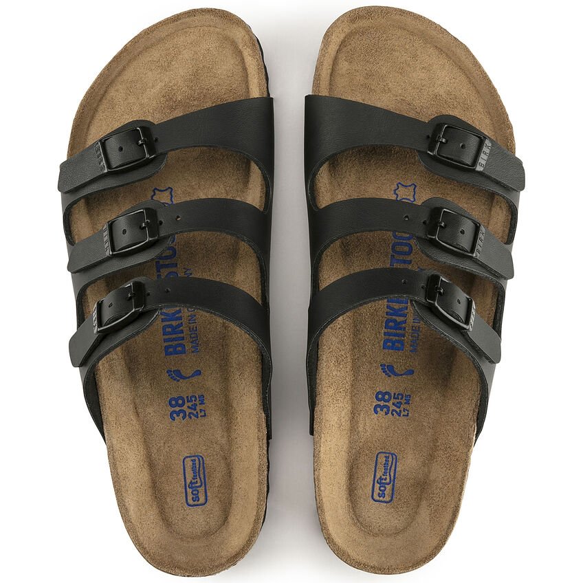 Birkenstock Women's Florida Soft Footbed Sandal - Black Birko-Flor