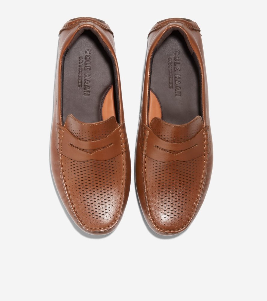 Cole Haan Men's Grand Laser Penny Driver - British Tan/Java