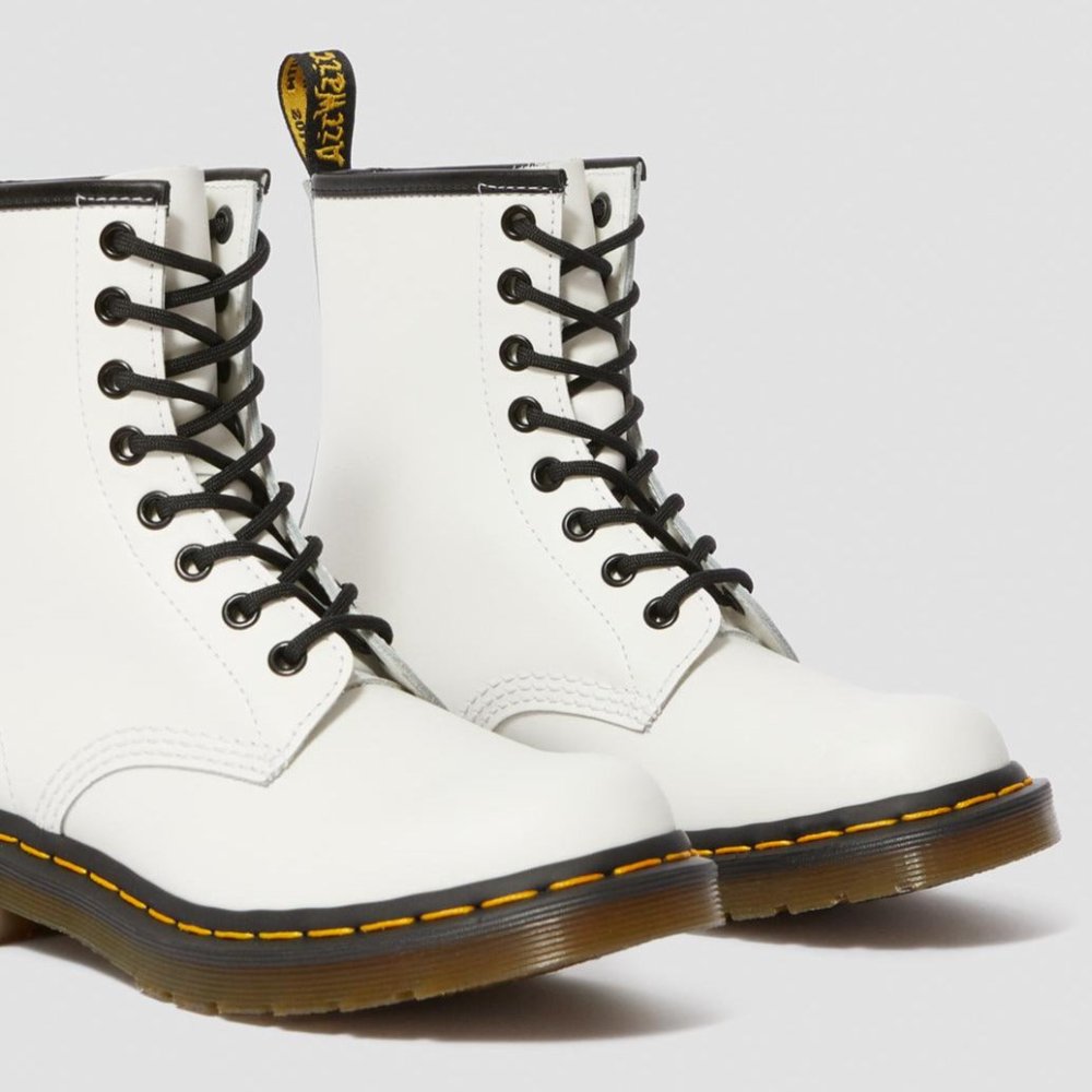 Dr. Martens Women's 1460 Smooth Leather Lace Up Boots - White