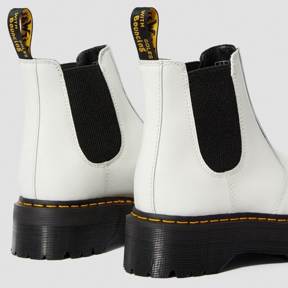 Dr. Martens Women's 2976 Quad Leather Platform Chelsea Boots - White