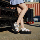 Dr. Martens Women's Voss II Quad Platform Sandal - White Athena