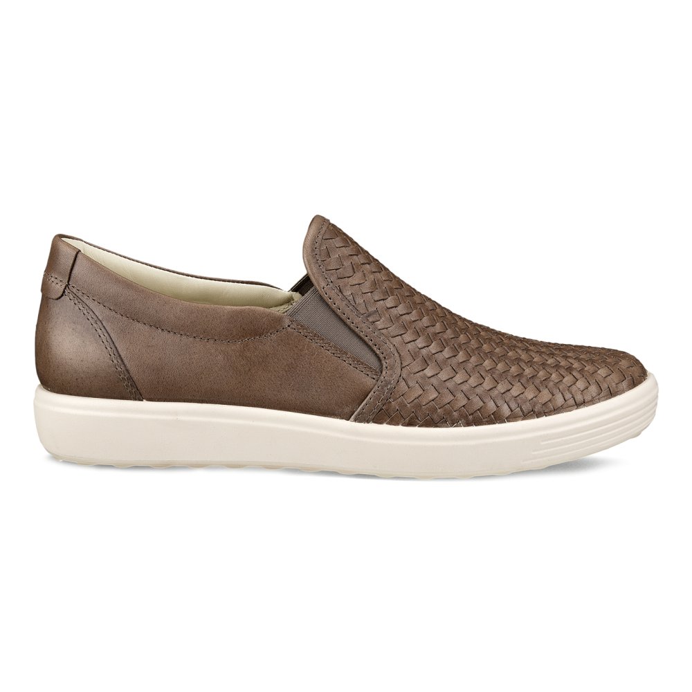 Ecco Women's Soft 7 Woven Slip-On - Taupe
