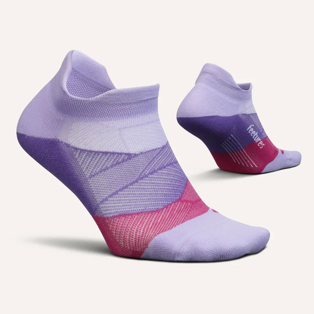 Feetures Elite Light Cushion No Show Tab Socks - Lace Up Lavender