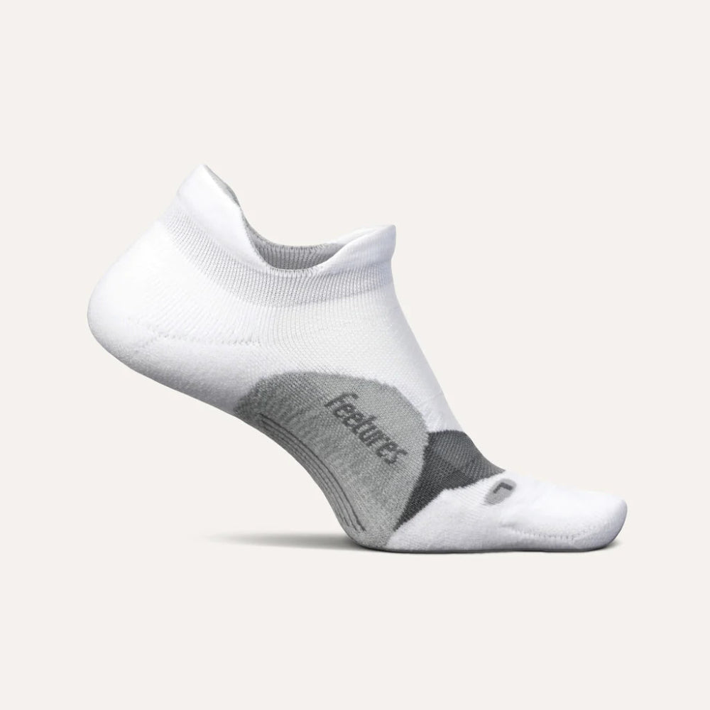 Feetures Elite Light Cushion No Show Tab Socks - New White