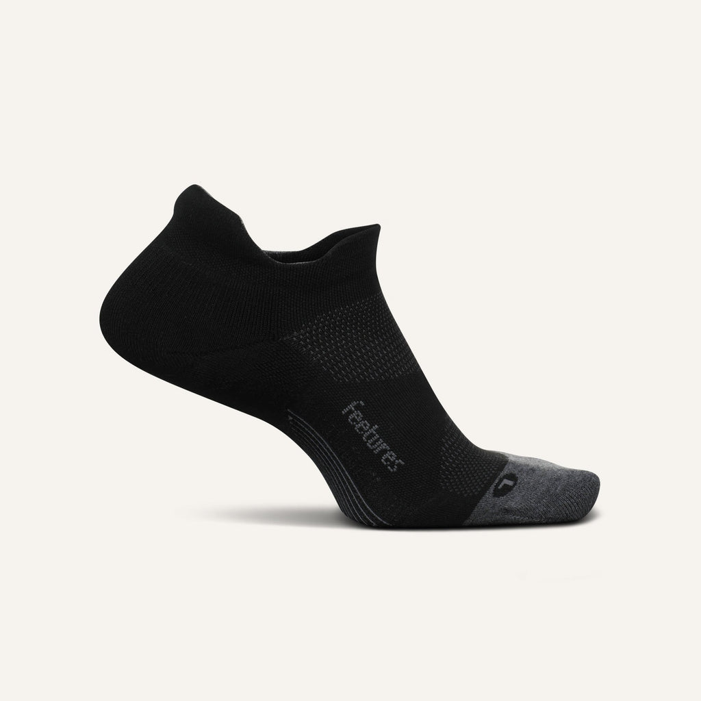 Feetures Elite Max Cushion No Show Tab Socks - Black