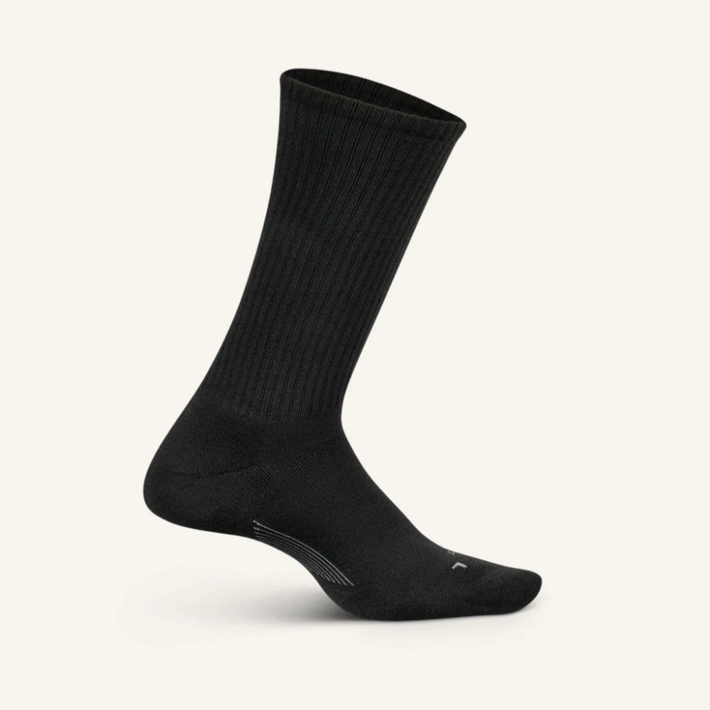 Feetures Everyday Men's Max Cushion Crew Casual Rib Socks - Black