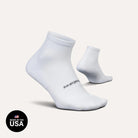 Feetures High Performance Max Cushion Quarter Socks - White