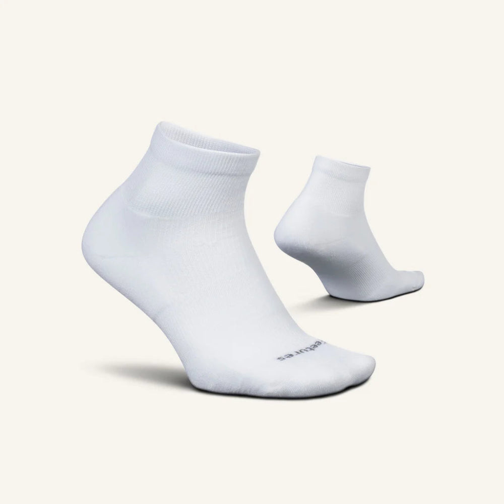 Feetures Therapeutic Max Cushion Quarter Socks - White
