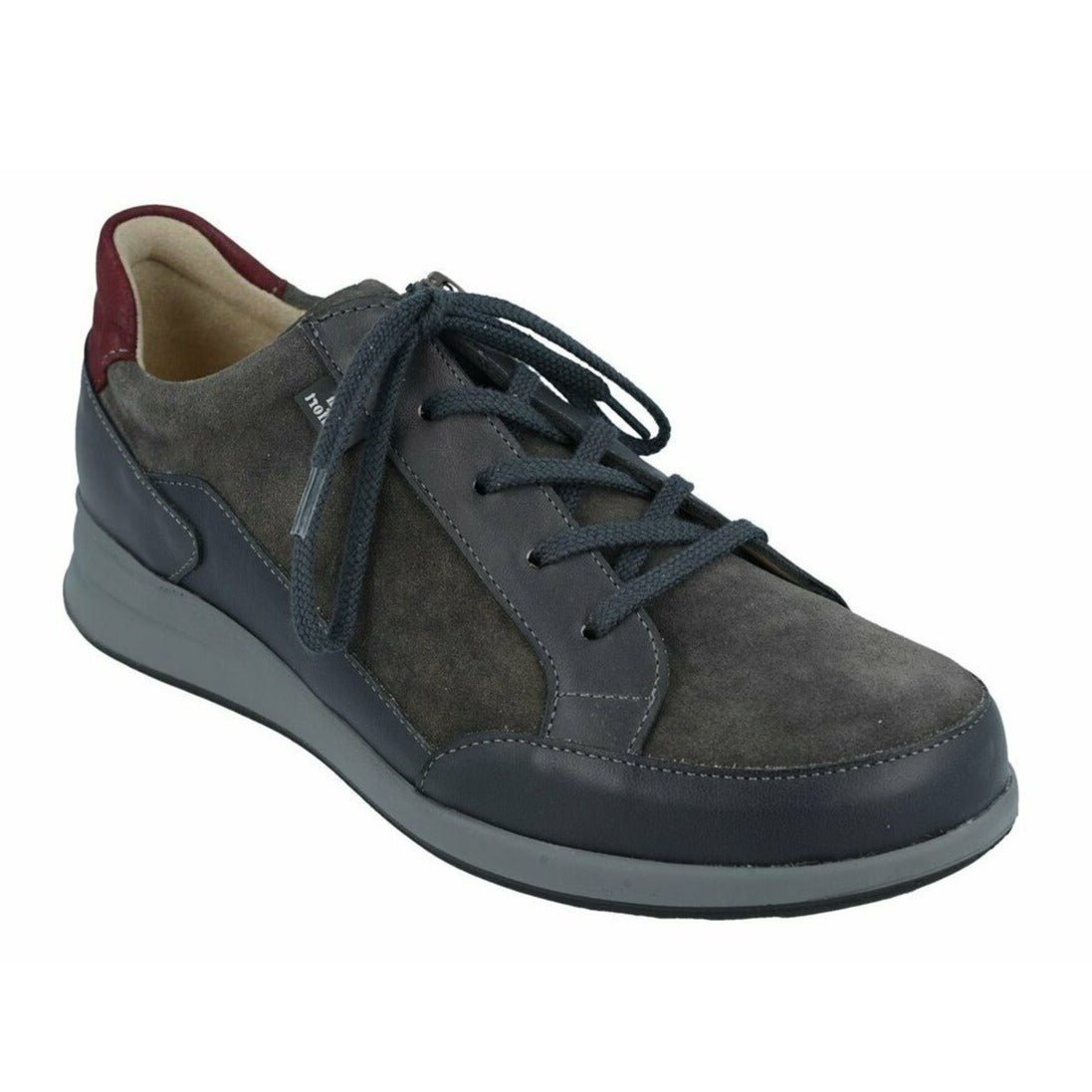 Finn Comfort Women's Prato Walking Shoes 02286 - Anthracite/Bordeaux Velour
