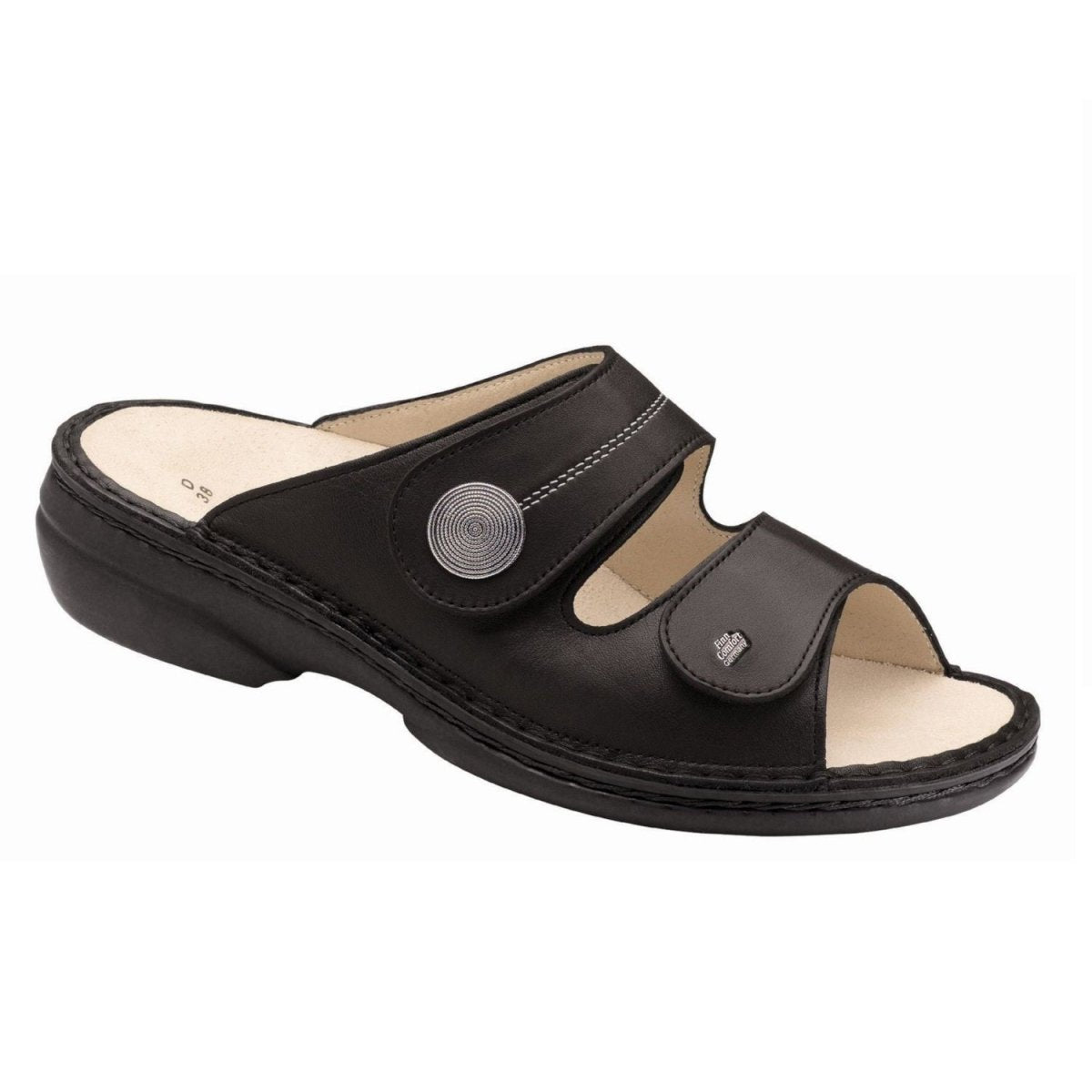 Finn Comfort Women's Sansibar Soft Footbed Sandal 82550 - Black Leather