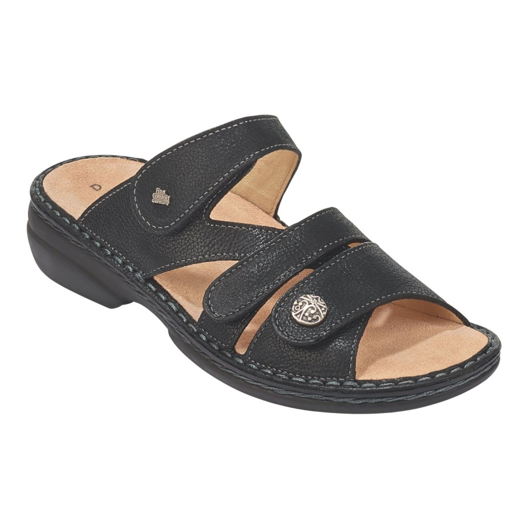 Finn Comfort Women's Ventura Soft Footbed Sandal 82568 - Black Longbeach