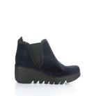 Fly London Women's Byne Wedge Boot - Navy Oil Suede