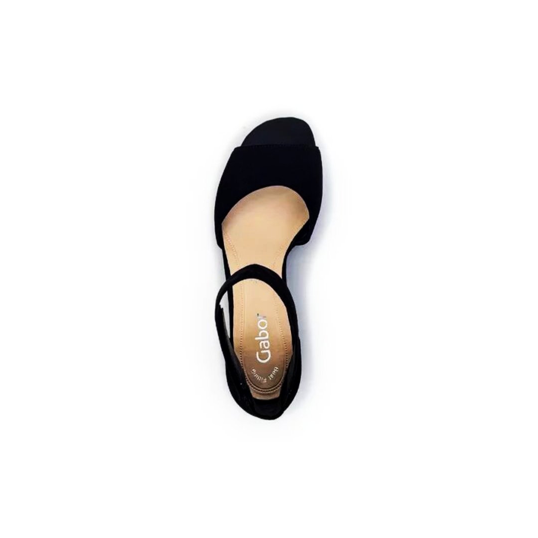 Gabor Women's 21.740.17 Dress Heel Sandal - Black Suede