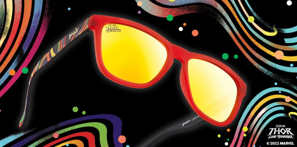 goodr OG Limited Edition "Love and Thunder" Sunglasses: MARVEL STUDIOS THOR - BIFROST BRIDGE