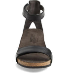 Naot Women's Mermaid Wedge Sandal - Black Raven Leather