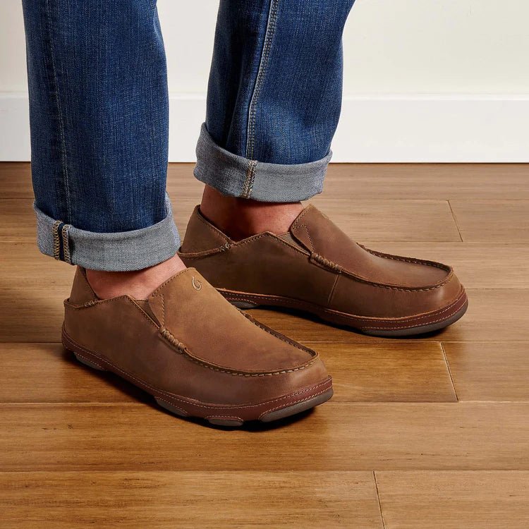Olukai Men's Leather Slip-On Shoes - Ray/Toffee