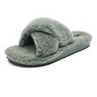 Olukai Women's Hila Heu Shearling Slipper - Muted Green