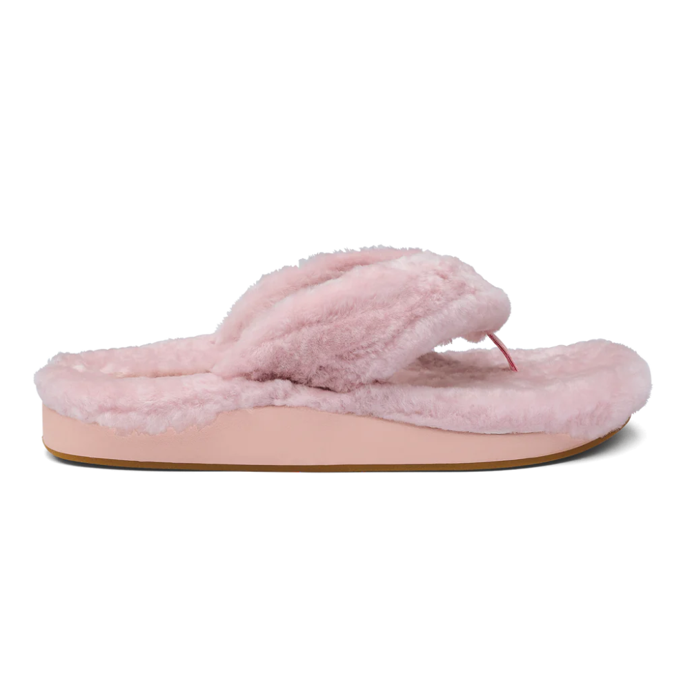Olukai Women's Kipe'a Heu Shearling Slipper - Pink Clay