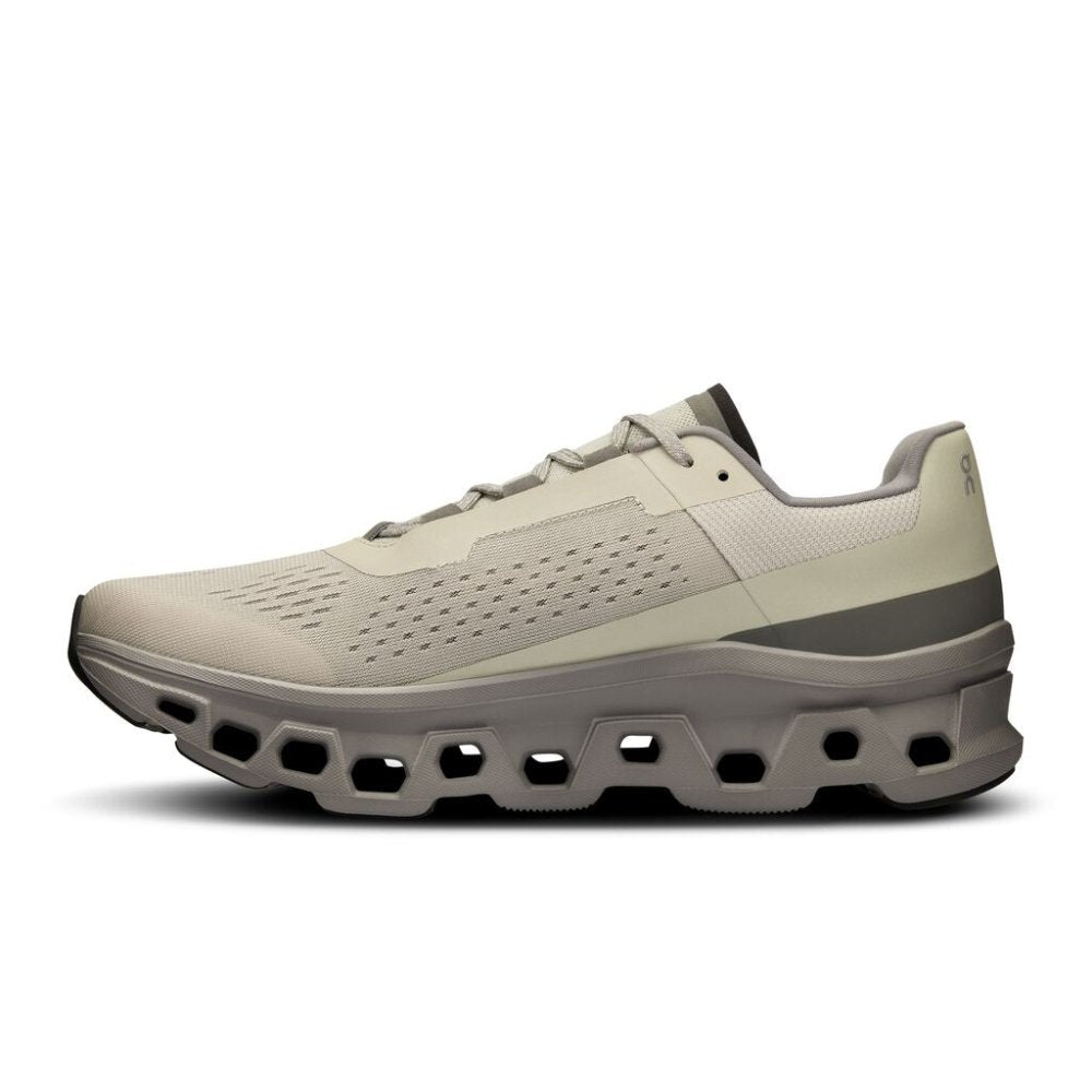 On Men's Cloudmonster Running Shoes - Ice/Alloy