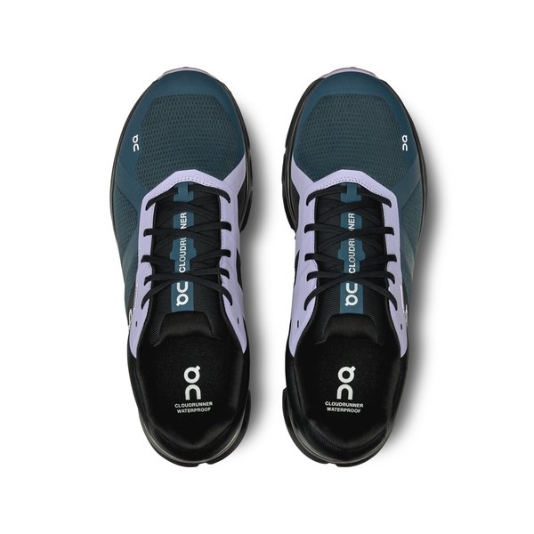 On Men's Cloudrunner Waterproof Running Shoes - Stone/Black