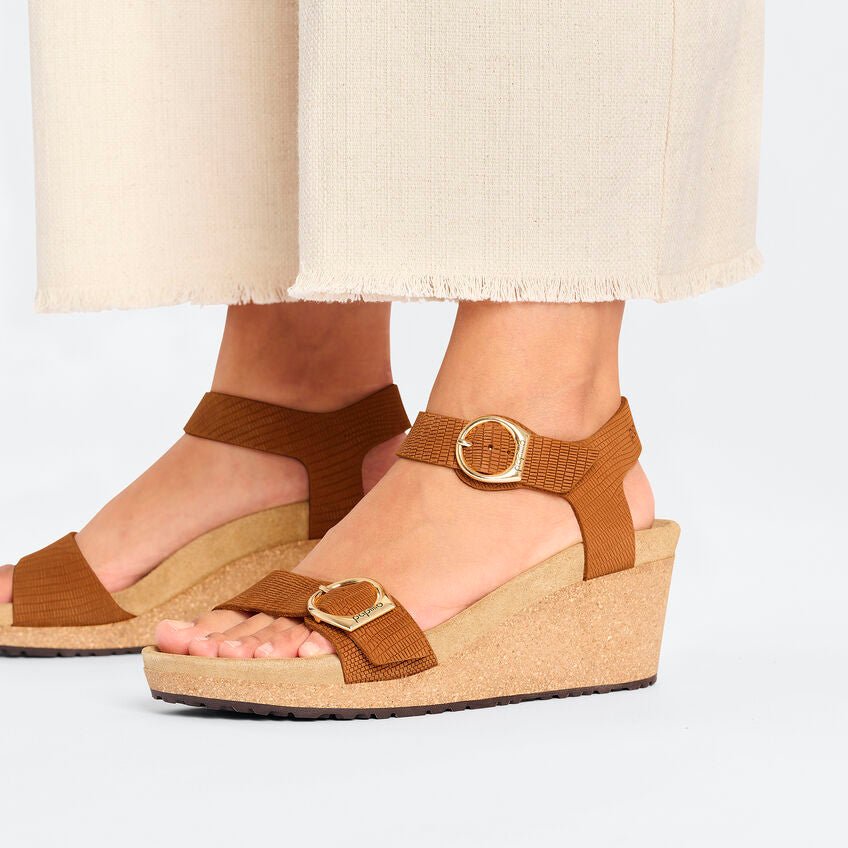 Burnt orange wedge sandals fashion