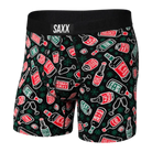 SAXX Men's Ultra Boxer Brief Underwear - Holiday Spirits Black
