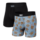 SAXX Men's Vibe 2-Pack Boxer Brief Underwear - Pretzel B-Boyz/Black