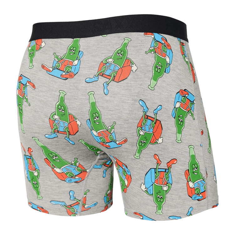SAXX Men's Vibe Boxer Brief Underwear - Pants Drunk Grey Heather