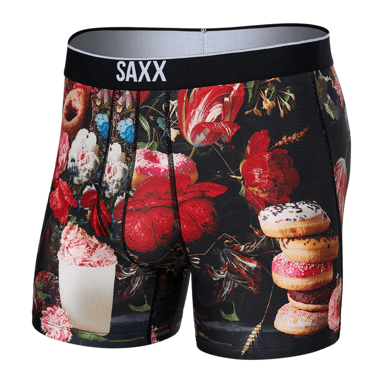 SAXX Men's Volt Breathable Mesh Boxer Brief - Renaissance Donut- Multi