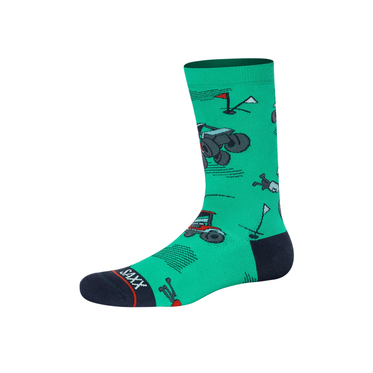 SAXX Men's Whole Package Crew Sock - Off Course Carts- Green