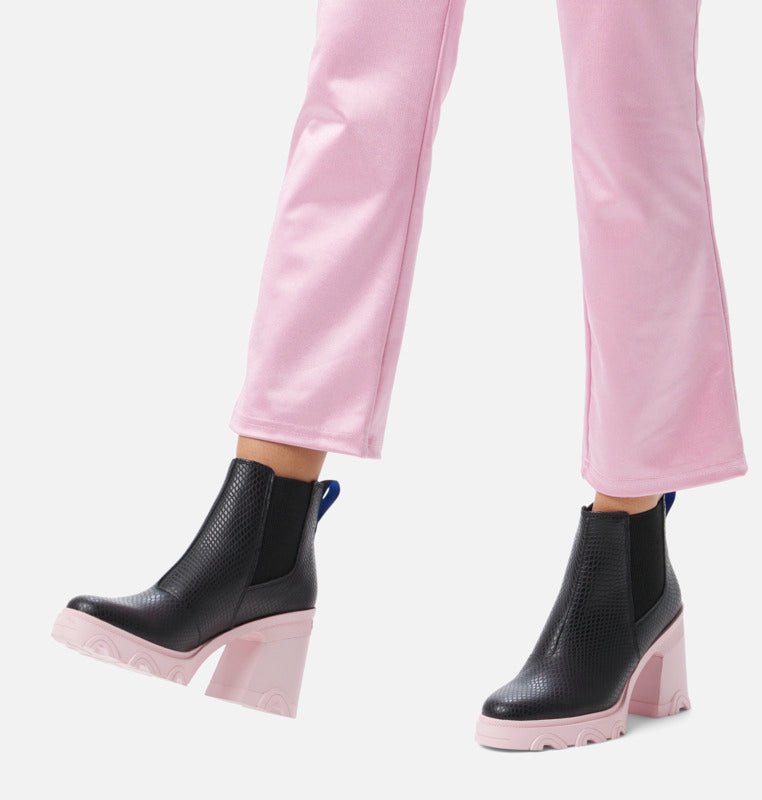 Sorel Women's Brex Heel Chelsea Bootie - Black/Vintage Pink