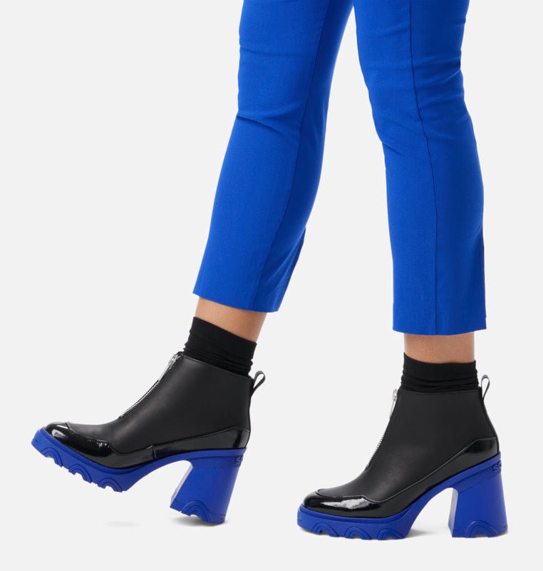 Sorel Women's Brex Heel Zip Bootie - Black/Cobalt Blue